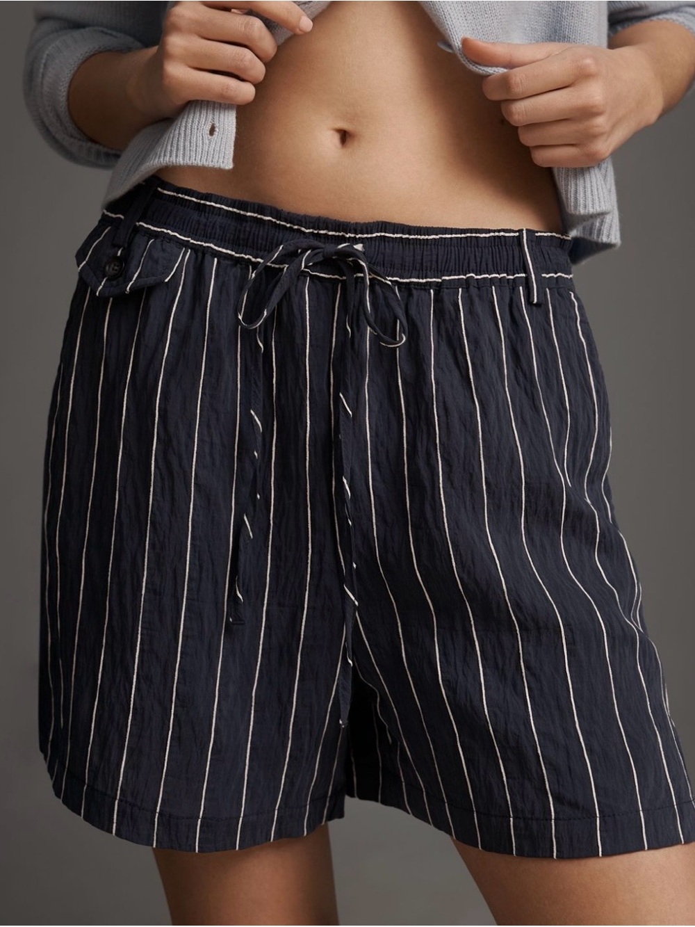 Anthropologie Maeve Striped Navy Drawstring Women’s Shorts
